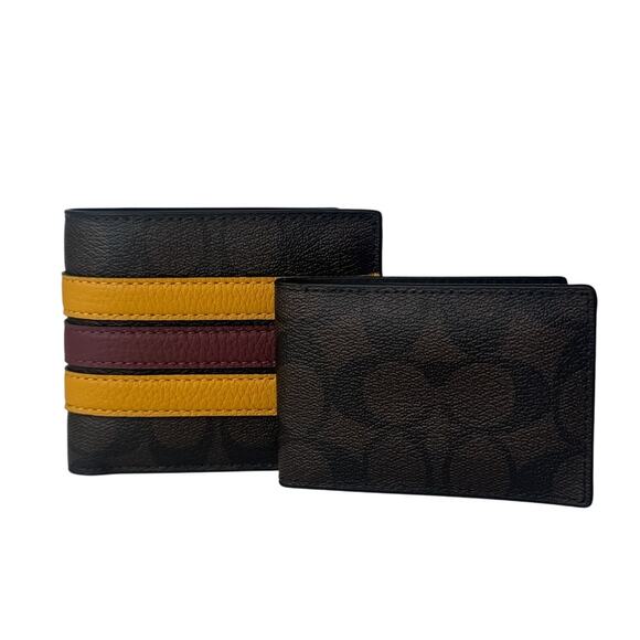 Coach Wallet In Signature Canvas With Varsity Stripe - Picture 2 of 9